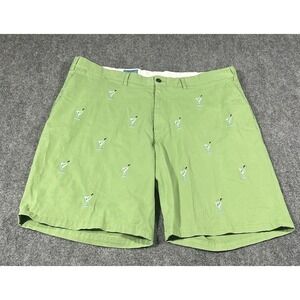 Castaway Nantucket Island Men's Green Chino Shorts Sz 44 Martini Embroidered